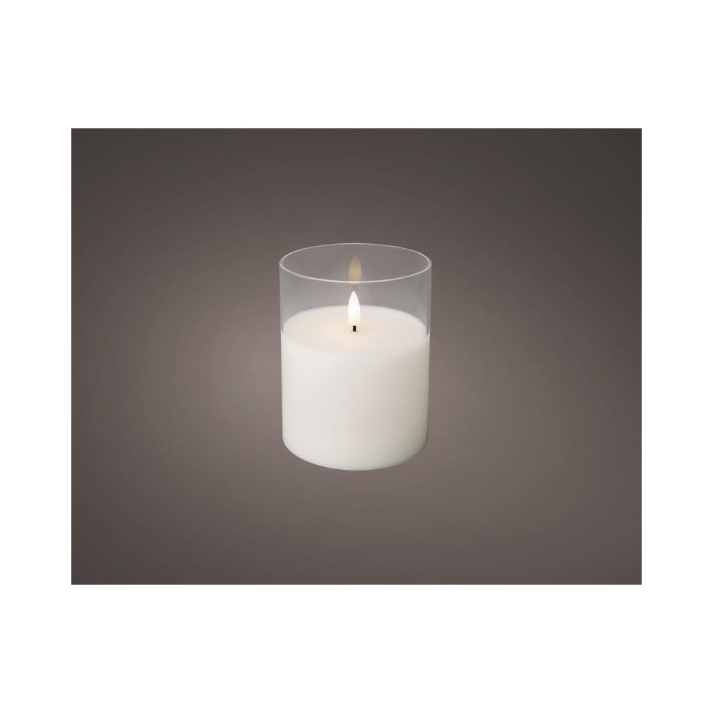 CANDELA WHITE IN VETRO CON LED